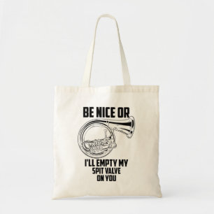 Bolsa Tote Francês Horn Spit Valve Cute Trumpet Músico Engr