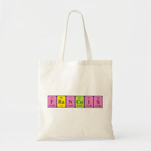 Bolsa Tote Francois com nome de mesa periódica tote saco