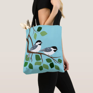 Bolsa Tote Frango com tampão preto na ramificação da árvore