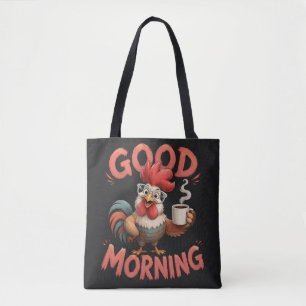 Bolsa Tote Frango de desenho animado fofo com caneca