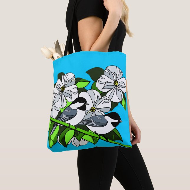 Bolsa Tote Frango Entre Flores De Dogwood (Close Up)