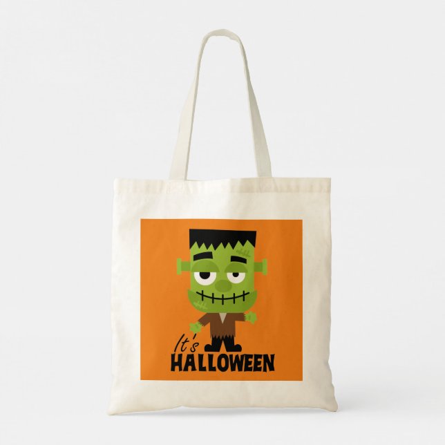 Bolsa Tote Frankenstein, é o Dia das Bruxas (Verso)