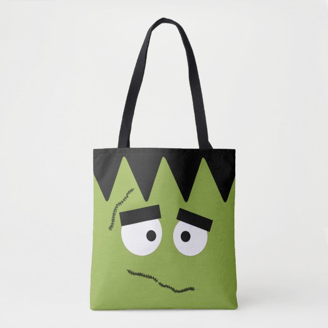 Bolsa Tote Frankenstein engraçado enfrenta para o Dia das (Frente)
