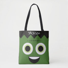 Bolsa Tote Frankenstein Face Personalizada Trick ou Treine Ba