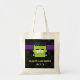 Bolsa Tote Frankenstein Halloween Sticker, Crianças Halloween