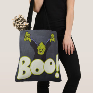 Bolsa Tote Frankenstein Monster Halloween BOO Black Chalk
