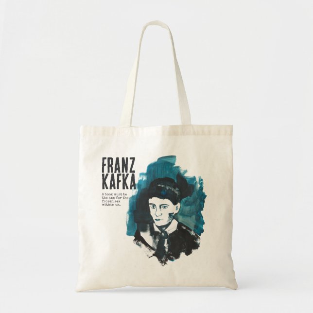Bolsa Tote Franz Kafka Retrato com texto personalizado | Book (Frente)