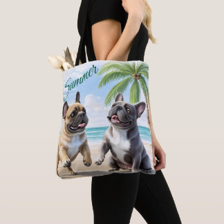 Bolsa Tote Französische Bulldoggen Strand French Bulldog