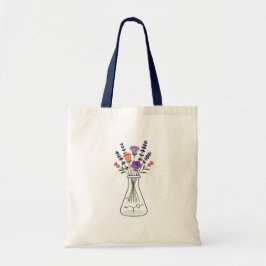 Bolsa Tote Frasco de Química Botânica com Lavanda e Rosa A