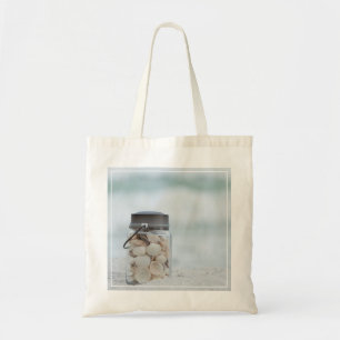 Bolsa Tote Frasco dos Seashells na praia Florida