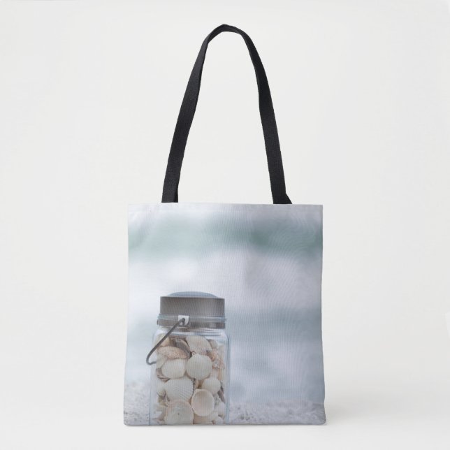 Bolsa Tote Frasco dos Seashells na praia | Florida (Frente)