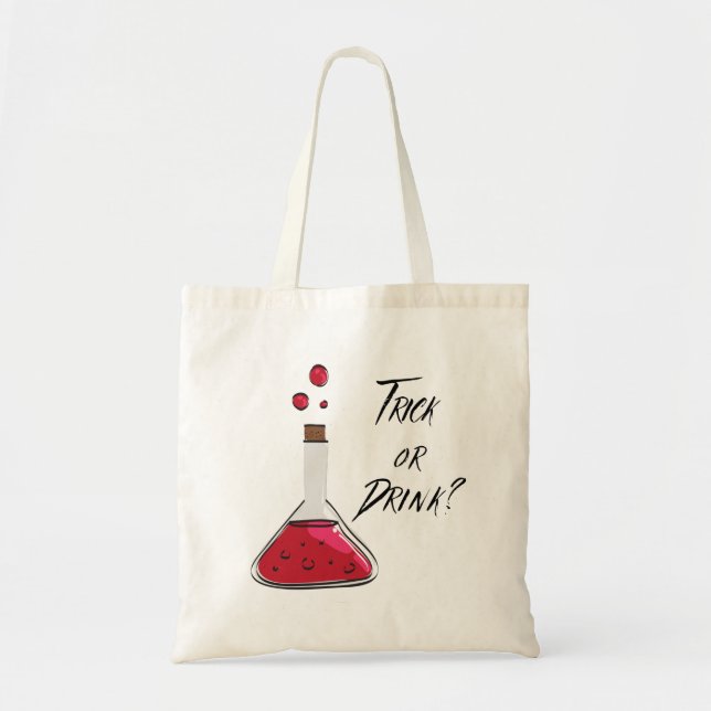 Bolsa Tote Frasco Venenoso Truque Adulto De Halloween Ou Bebi (Frente)