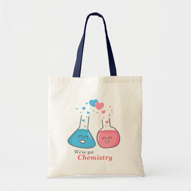 Bolsa Tote Frascos fofos apaixonados, temos química (Frente)