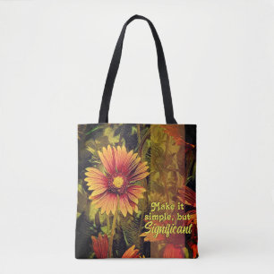 Bolsa Tote Frase de Inspiração do Flor do Fogo