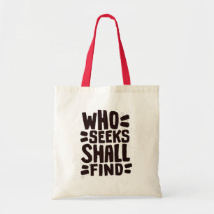 Bolsa Tote Frase de Palavras Desenhadas à Mão Quem Procura Ac