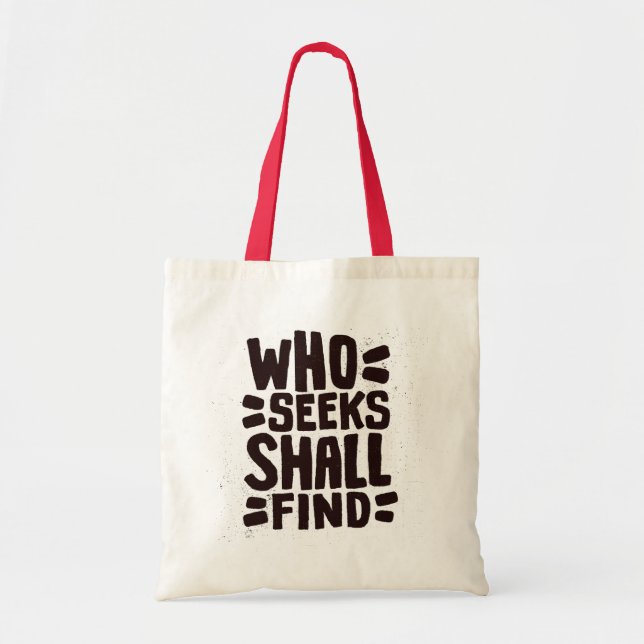 Bolsa Tote Frase de Palavras Desenhadas à Mão Quem Procura Ac (Frente)