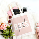 Bolsa Tote Frase do Chefe da Garota Rosa do Pastel Moderno<br><div class="desc">Frase do Chefe da Garota Rosa do Pastel Moderno</div>