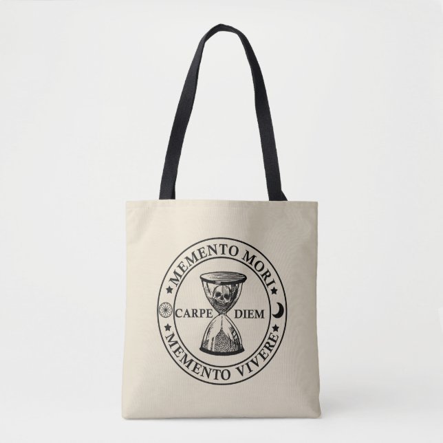 Bolsa Tote Frase em Latim - Aproveite o Dia - Memento Mori (Frente)