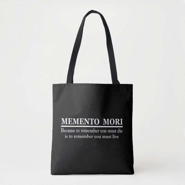 Bolsa Tote Frase em Latim - Memento Mori (Frente)
