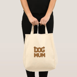 Bolsa Tote Frase "mãe de cão", "fofa", com desenho animado de