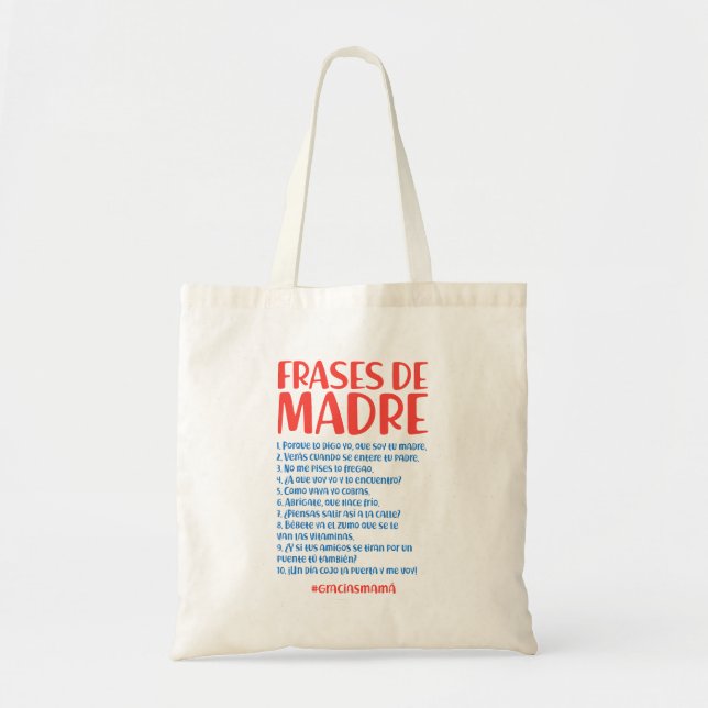 Bolsa Tote Frases de Madre (Frente)