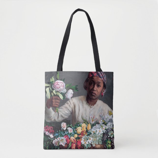 Bolsa Tote Frederic Bazille - Jovem Mulher com Peonias (Frente)