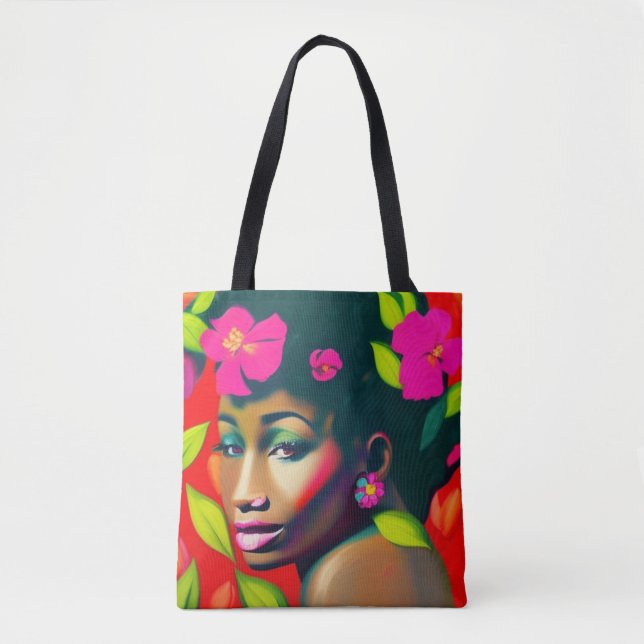 Bolsa Tote Fredericka Abstrato Afro-Americana (Frente)
