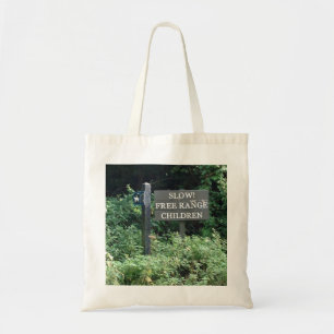 Bolsa Tote Free Range Children sign, divertido