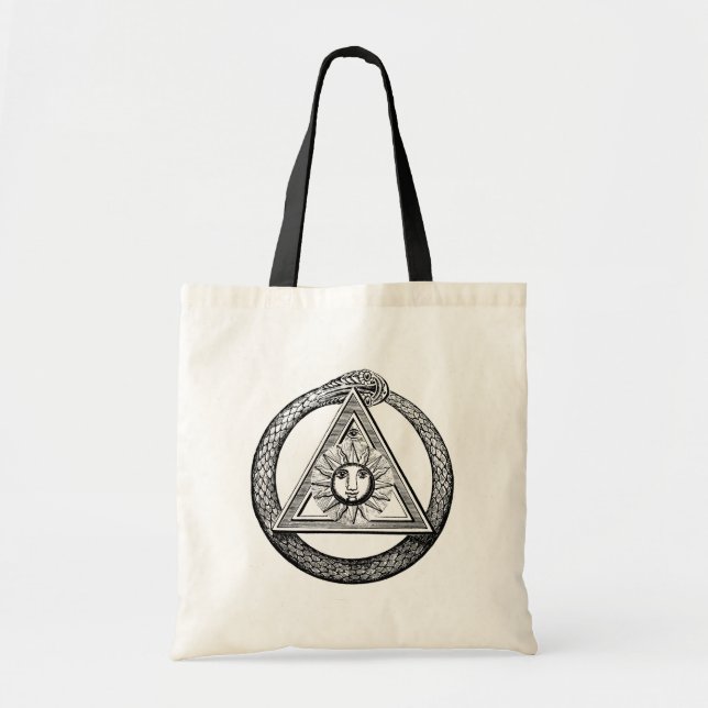 Bolsa Tote Freemasonry Todos Vendo Símbolo Masônico Olho (Frente)