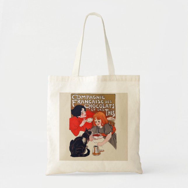 Bolsa Tote French Chocolate Party Steinlen Art (Frente)