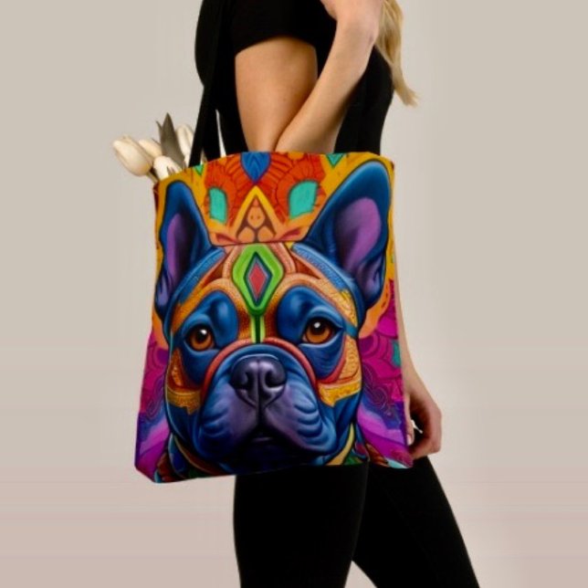 Bolsa Tote Frenchie Fun Birthday Fantasy (Criador carregado)