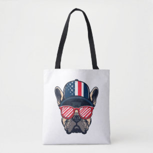 Bolsa Tote Frenchie Vestindo cores dos EUA