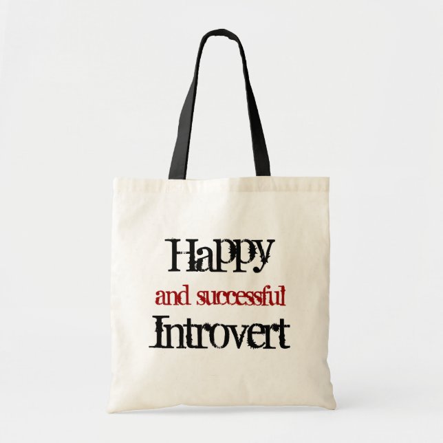 Bolsa Tote Frente feliz e bem-sucedido introvertido (Frente)