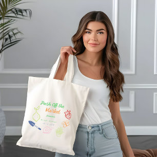 Bolsa Tote Fresco Do Banheira Bridal Desenhada Da Mão Do Merc