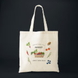 Bolsa Tote Fresco do Chá de panela de mercado<br><div class="desc">Agricultores bonitos comercializam comidas frescas inspiradas à mão pintadas a fruta e a legumes Frescos do Chá de panela de mercado.</div>