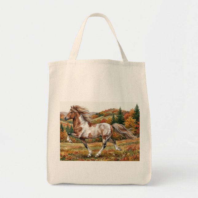 Bolsa Tote Freya Icelandic Horse in Autumn Forest (Frente)