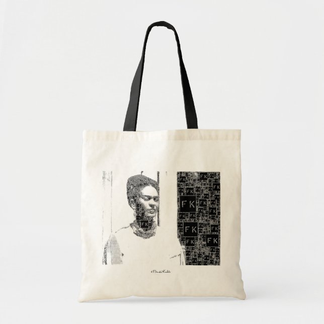 Bolsa Tote Frida Kahlo Black and White Portrait (Frente)