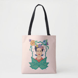 Bolsa Tote Frida Kahlo Floral Frame Graphic