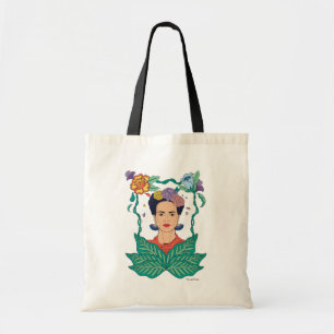 Bolsa Tote Frida Kahlo Floral Frame Graphic