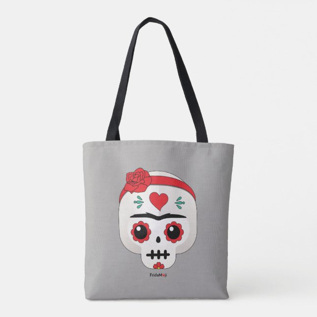 Bolsa Tote Frida Kahlo | FridaMoji - Crânio do Açúcar (Verso)