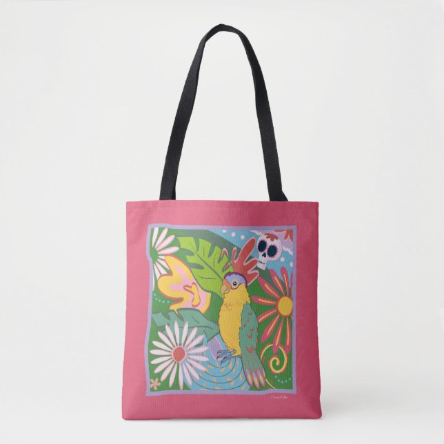 Bolsa Tote Frida Kahlo Parrot Graphic (Frente)