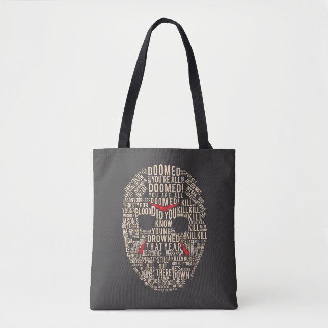 Bolsa Tote Friday the 13th | Typography Hockey Mask (Frente)