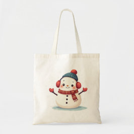 Bolsa Tote Friendly Cozy Kawaii Snowman Snowflake