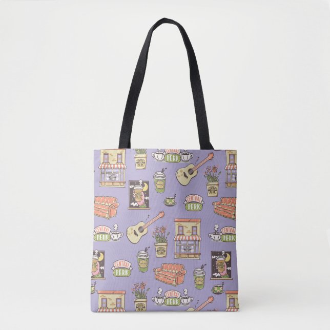 Bolsa Tote FRIENDS™ | Ícone de Padrão Roxo (Frente)