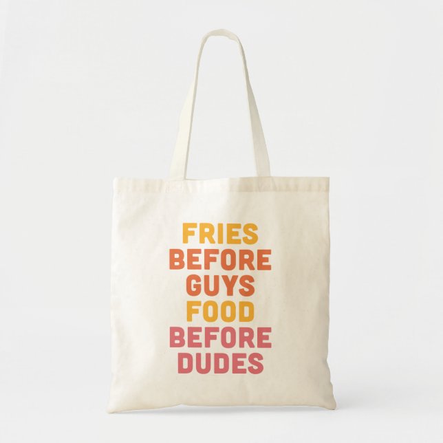 Bolsa Tote Fries Antes da Cotação Funny do Cara (Frente)