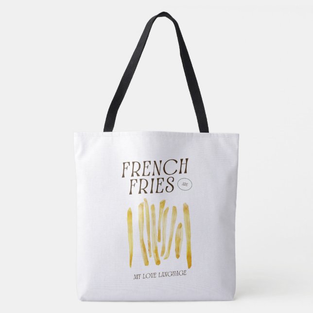 Bolsa Tote Fritas Francesas Engraçadas Adoram Saco (Frente)