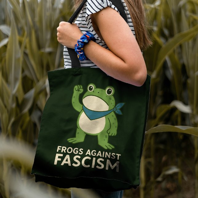 Bolsa Tote Frogs Against Fascism Portland Frog Protest (Criador carregado)