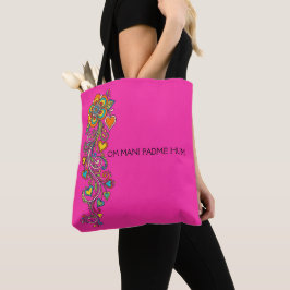 Bolsa Tote Fronteira de Gavinhas do Poder Floral Retro 18 + s