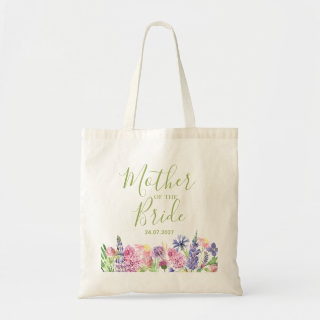 Bolsa Tote Fronteira do Jardim de Flores Silvestres da Mãe da (Frente)