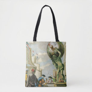 Bolsa Tote Frontispício de Atlas da Era Barroca Vintage Globo